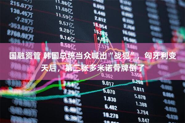 国融资管 韩国总统当众喊出“战犯”，匈牙利变天后，第二张多米诺骨牌倒了