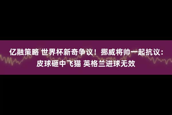 亿融策略 世界杯新奇争议！挪威将帅一起抗议：皮球砸中飞猫 英格兰进球无效